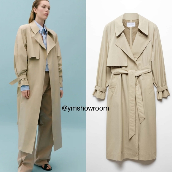 MANGO 100% COTTON Trench